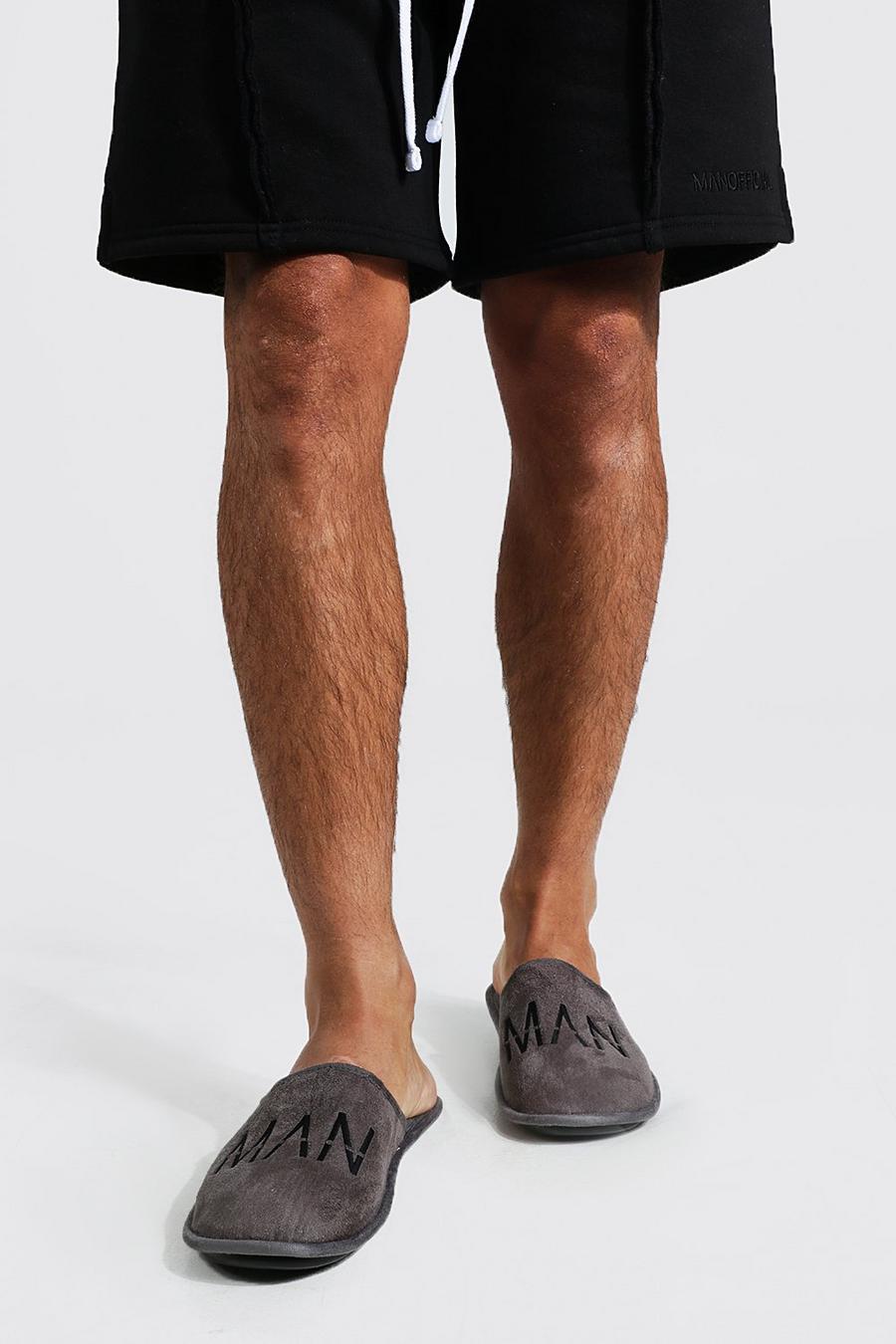 Pantofole Man Dash con ricami, Charcoal grey image number 1