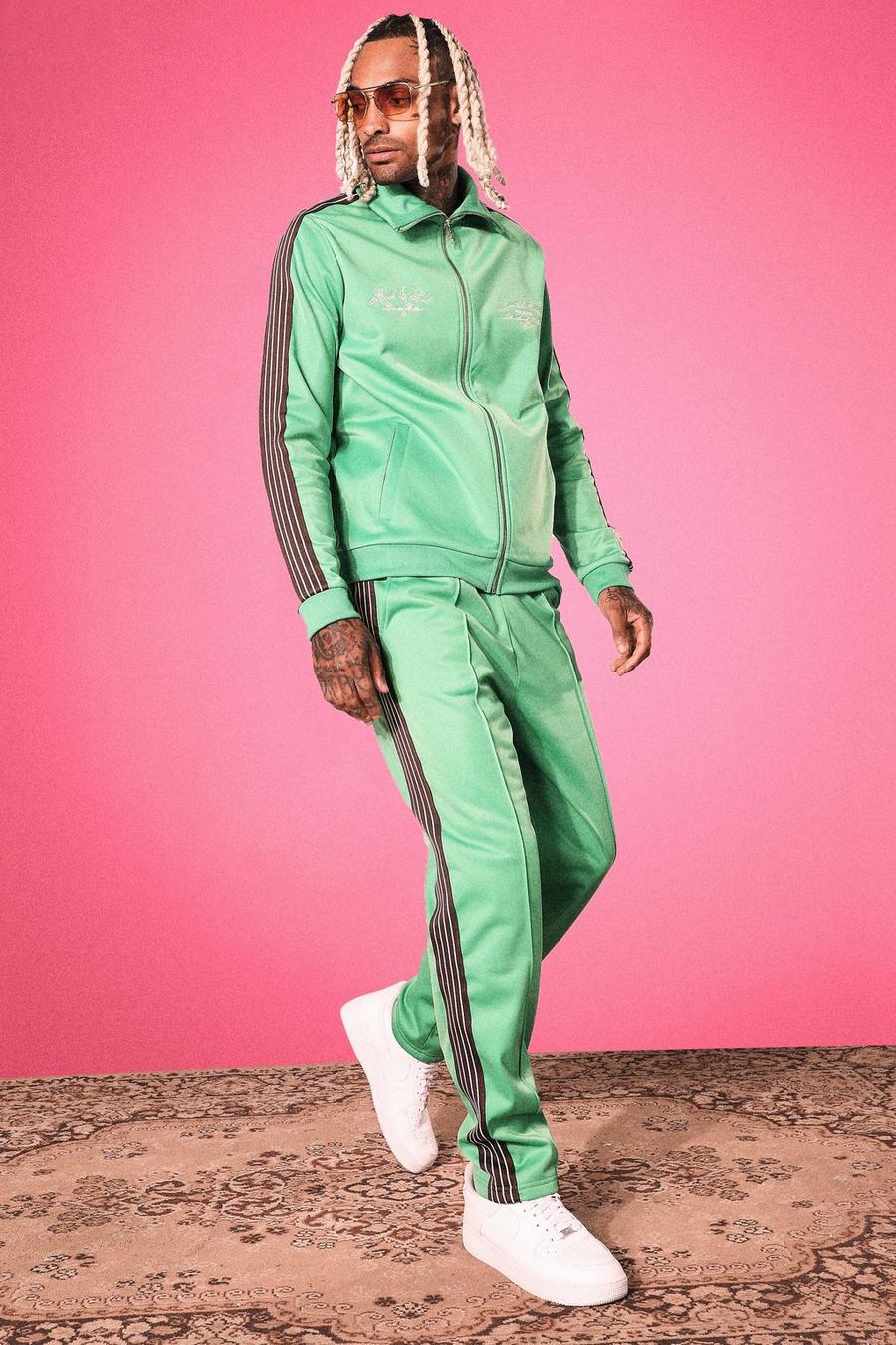 Green Man Official Funnel Neck Tricot Tracksuit image number 1