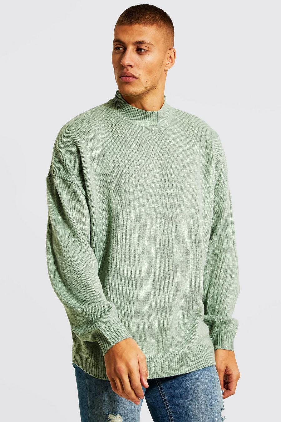 Pull oversize en maille à manches tombantes, Sage green