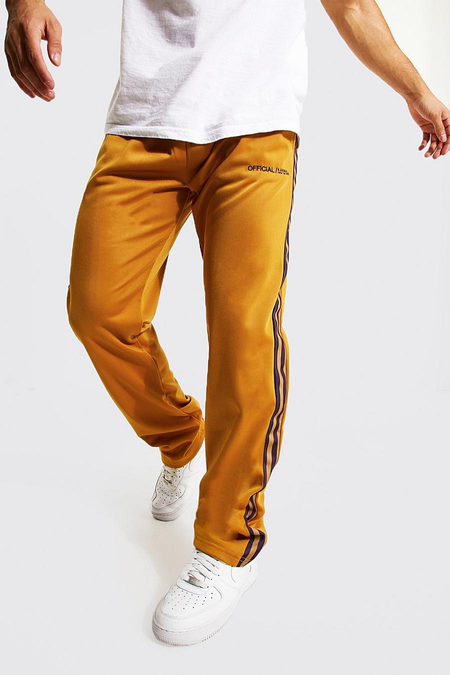 Mustard Relaxed Fit Tricot Side Tape Jogger image number 1