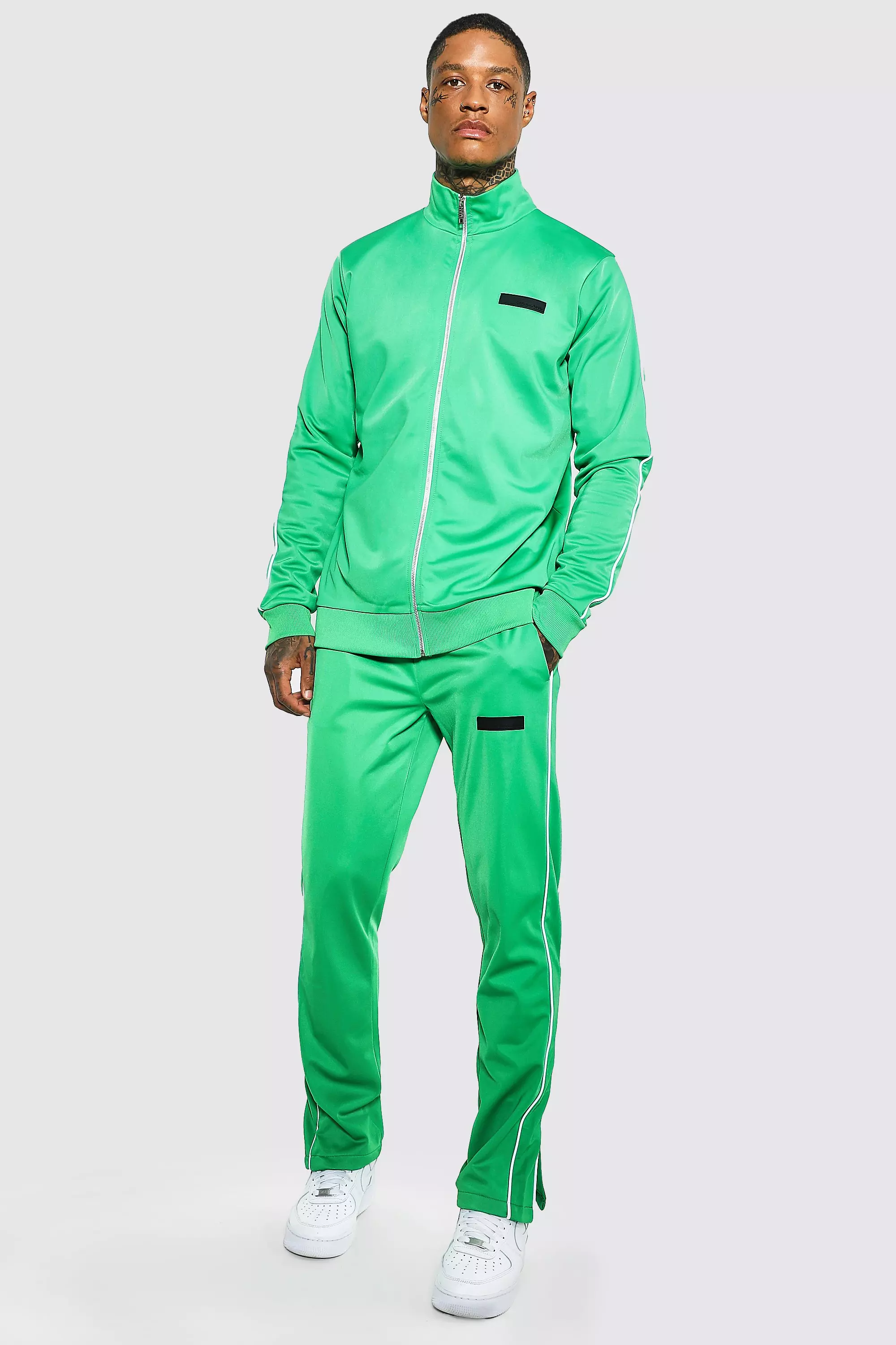 Neon green cheap mens tracksuit