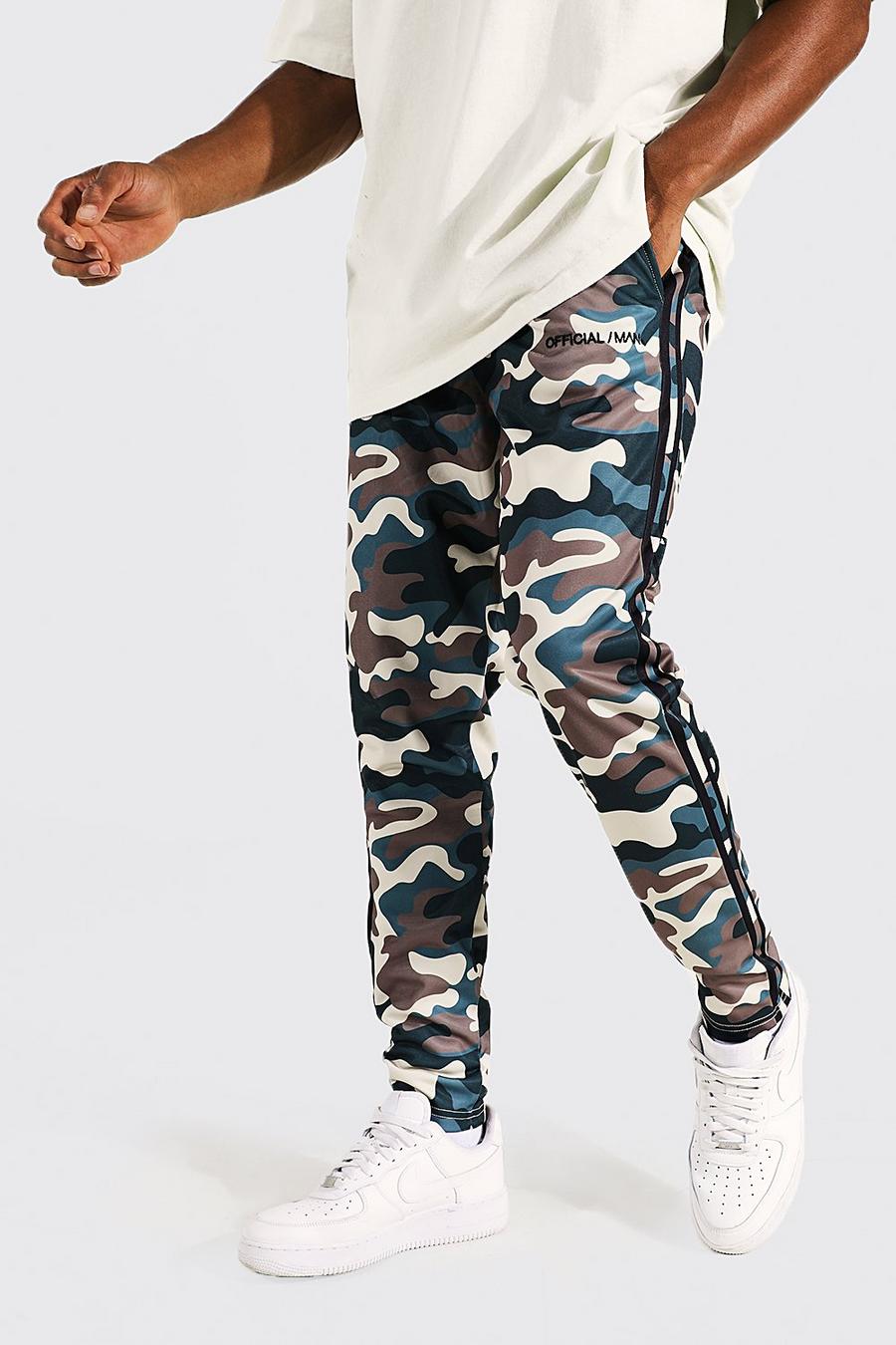 Beige Official Man Camo Print Side Tape Jogger