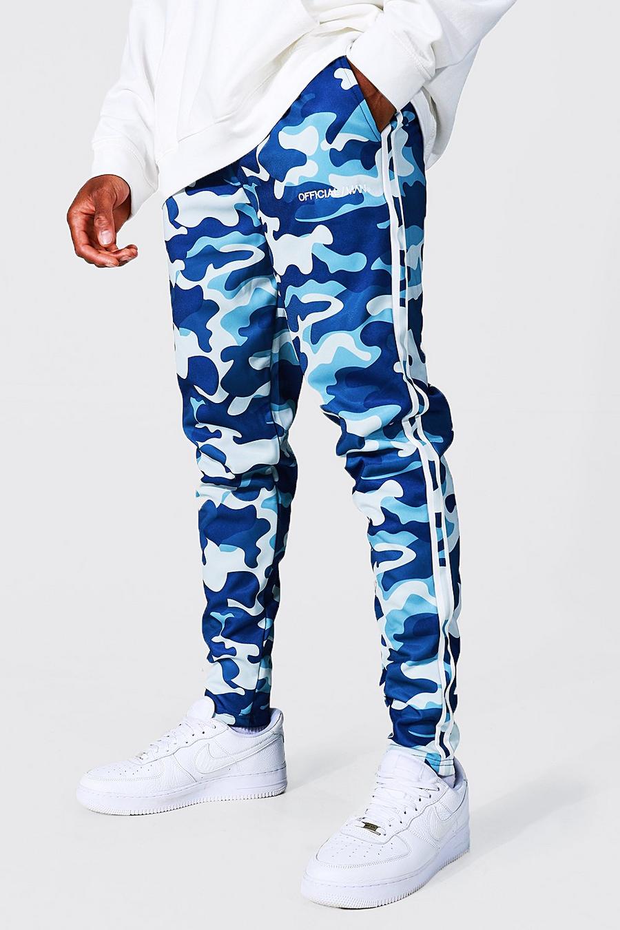 Pantalón deportivo MAN Official de camuflaje con franja lateral, Navy azul marino image number 1