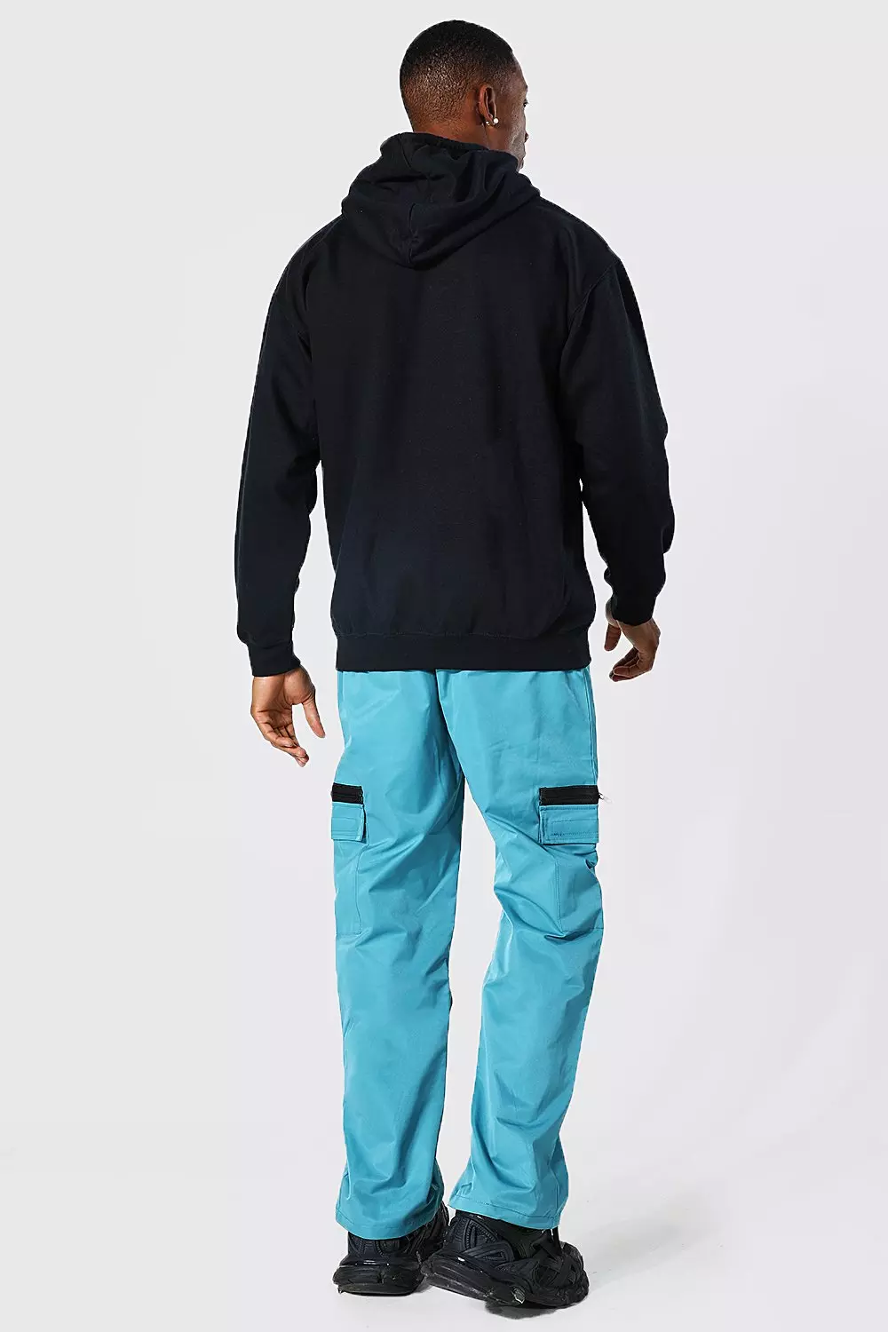 Blue Man Cargo Trousers With Zip Details alternative image