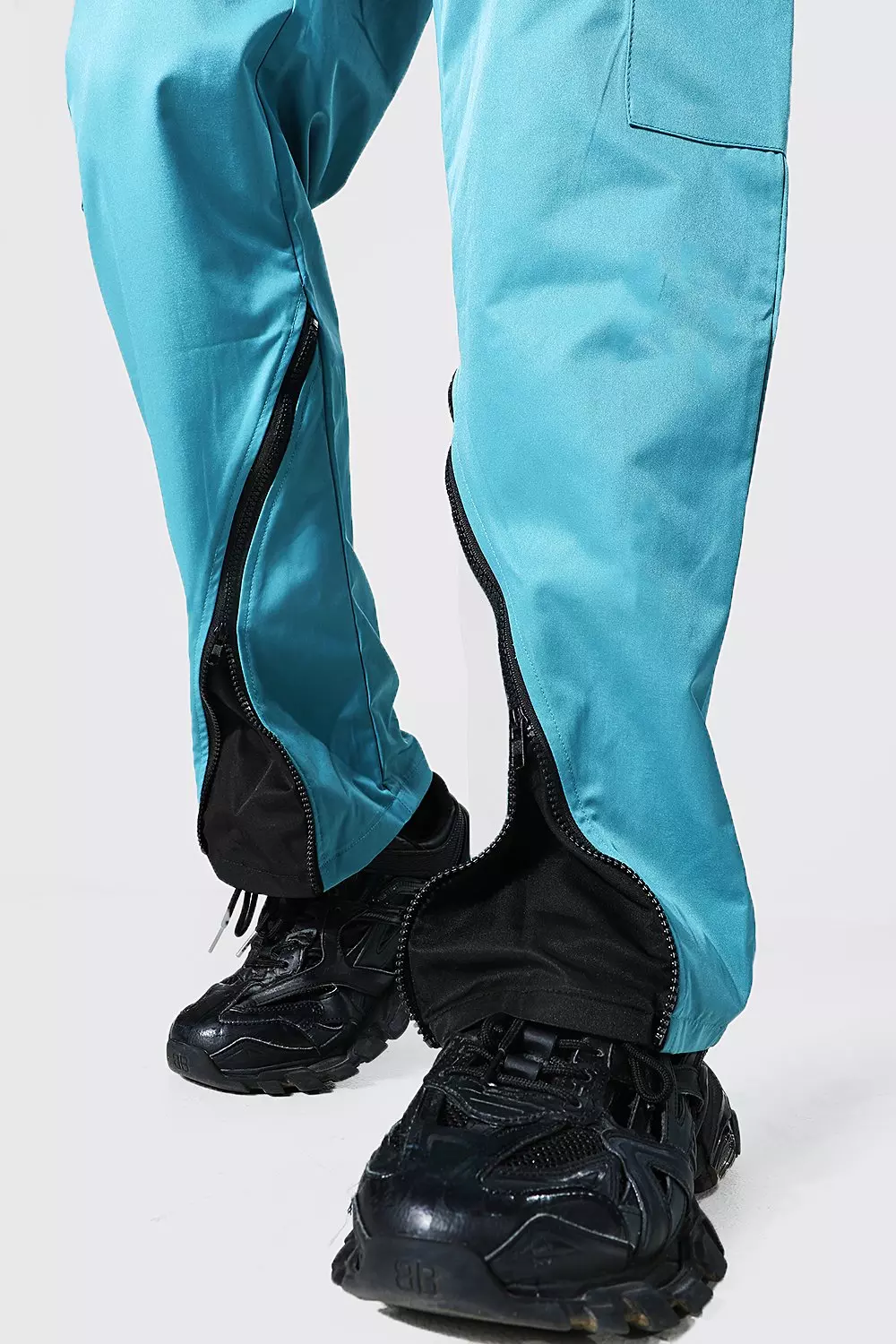 Blue Man Cargo Trousers With Zip Details alternative image