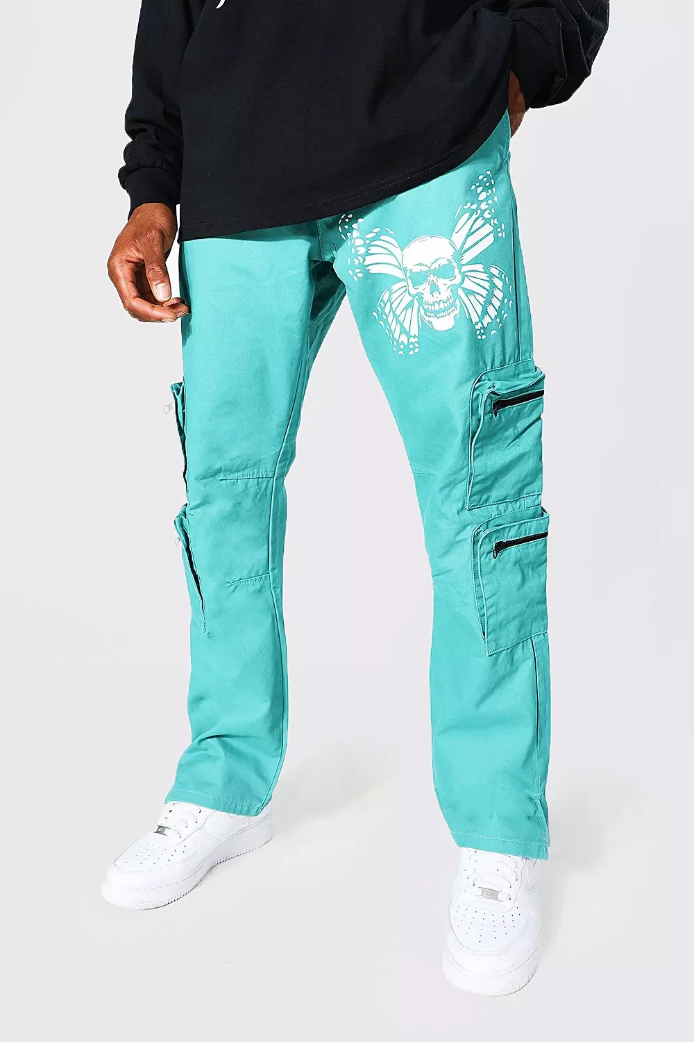 THE CARGO STRAIGHT TROUSERS - Ink blue