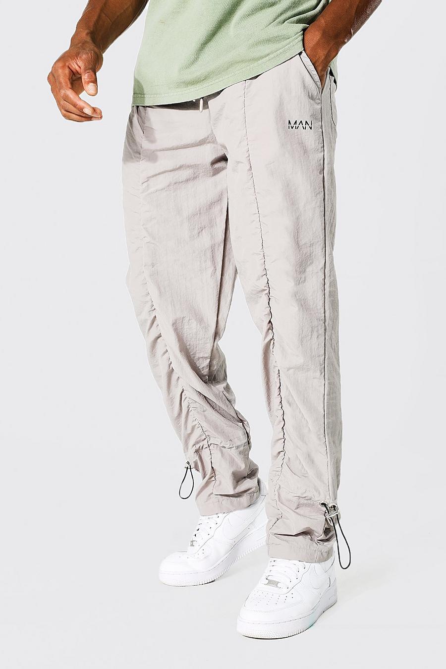 Grey Man Straight Leg Ruched Shell Trousers image number 1
