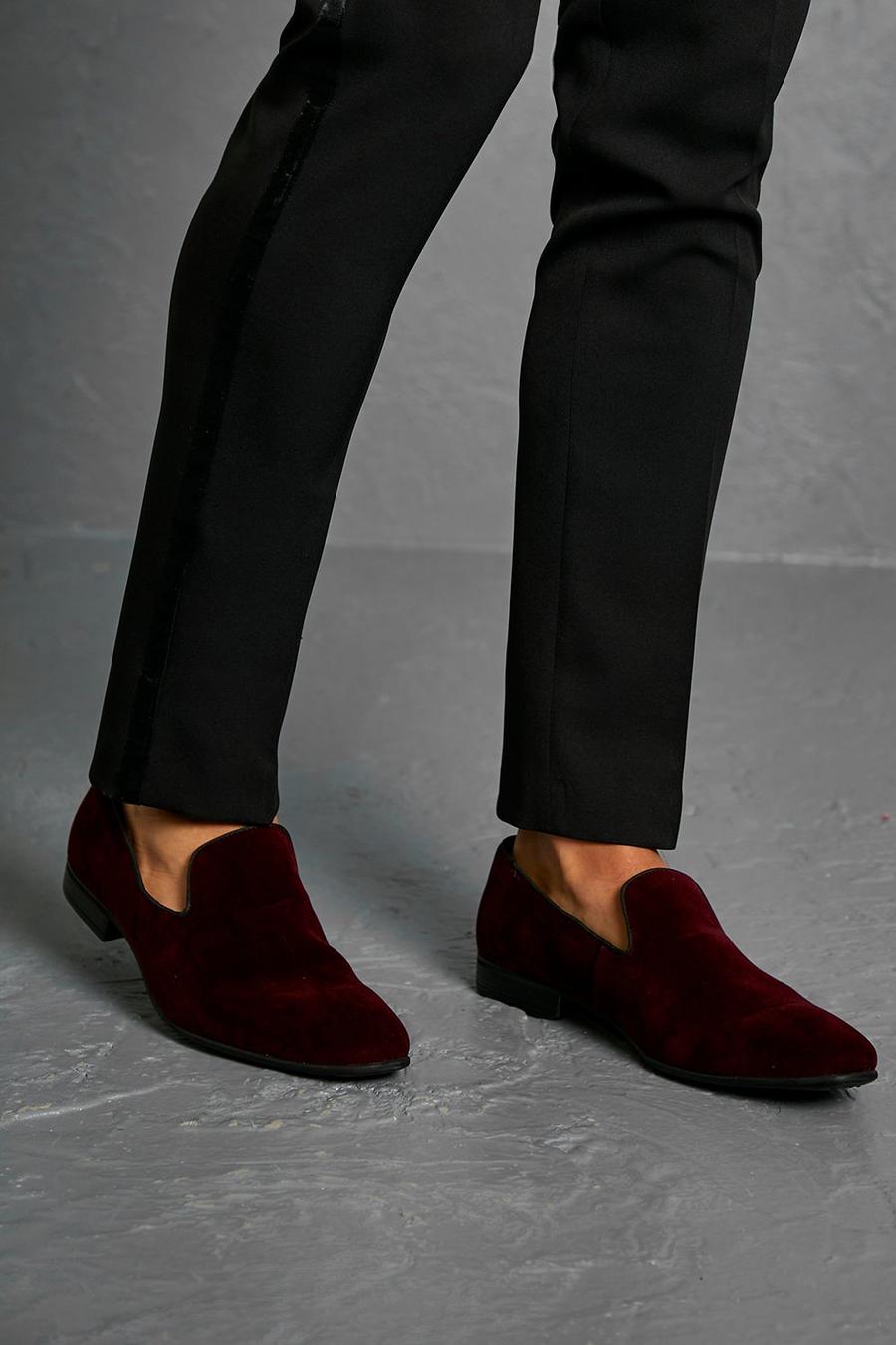 Plum lila Loafers i velour image number 1