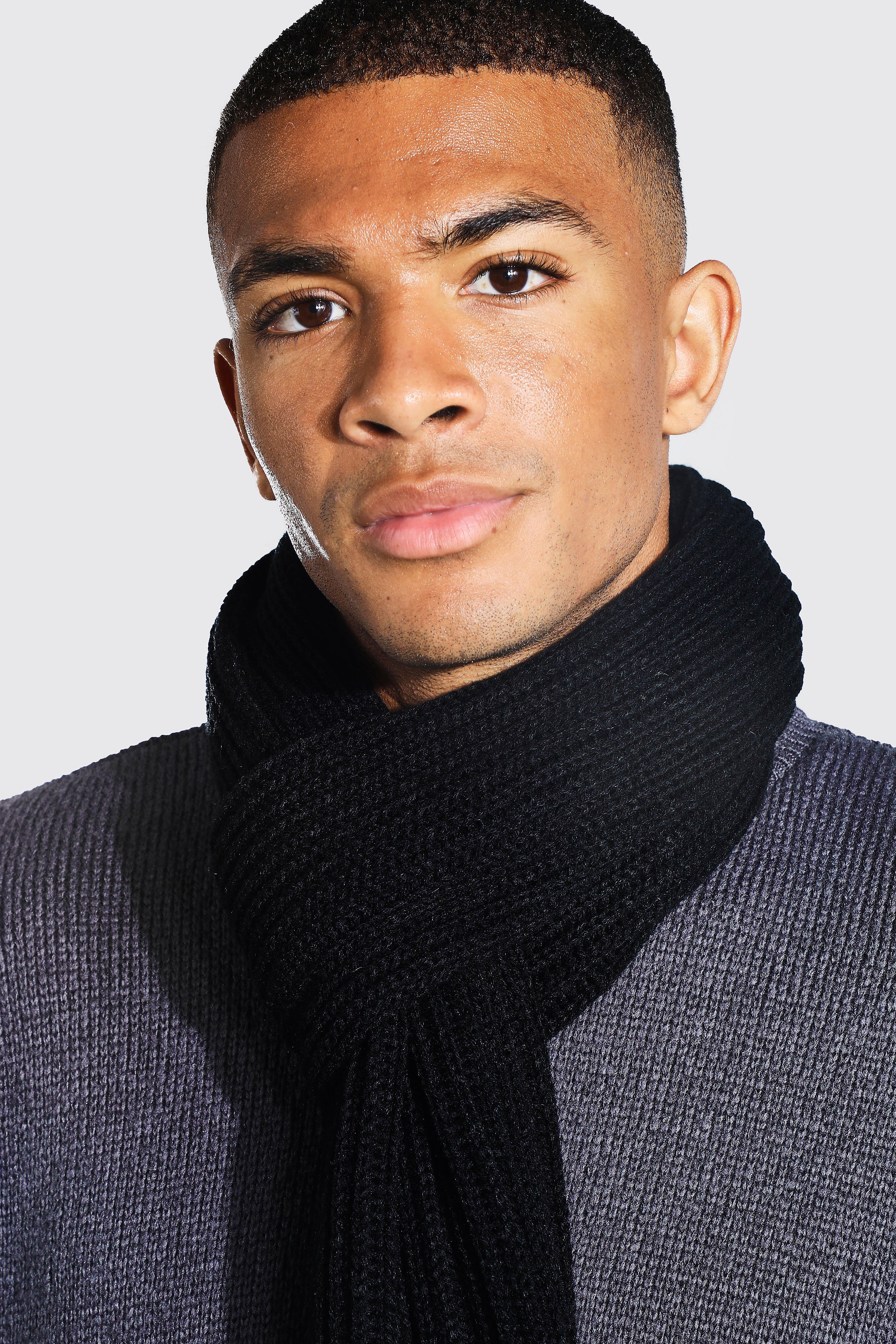 Black store ribbed scarf