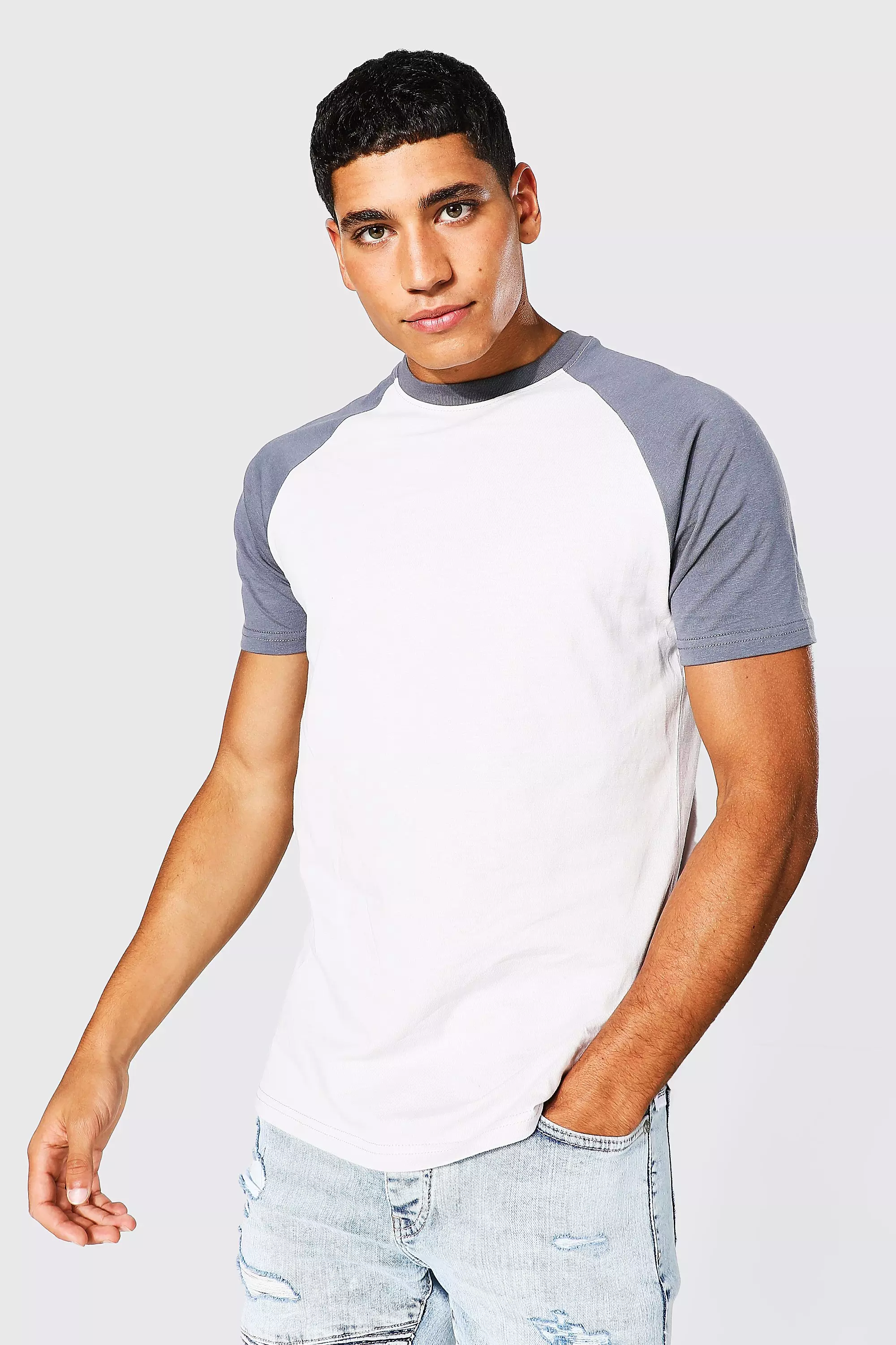 Mens slim hot sale fit raglan