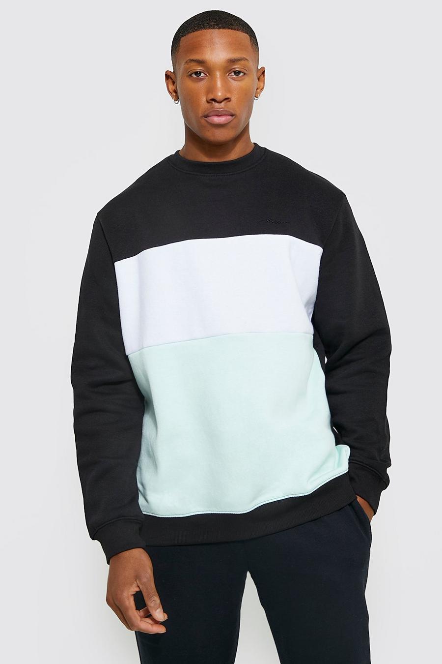 Mint green Original MAN Oversize sweatshirt med blockfärger image number 1