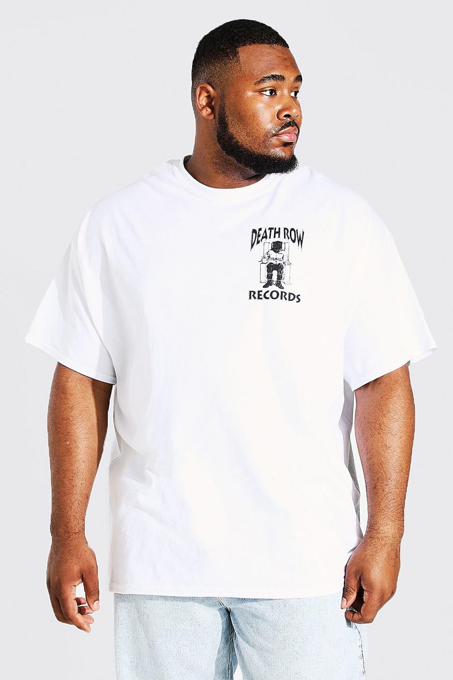 T-shirt Plus Size ufficiale Death Row Records, White blanco