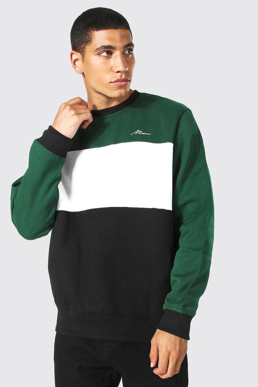 Green Original Man Colour Block Sweatshirt image number 1