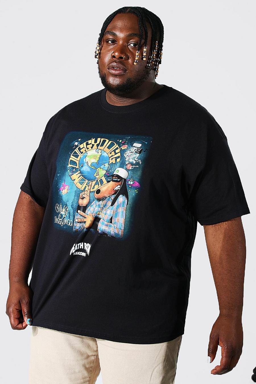 Black svart Plus Dogg Death Row License T-shirt image number 1