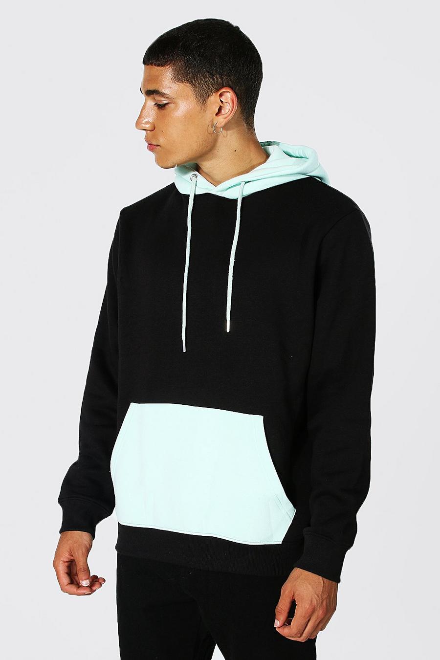 Mint green Colour Block Hoodie image number 1