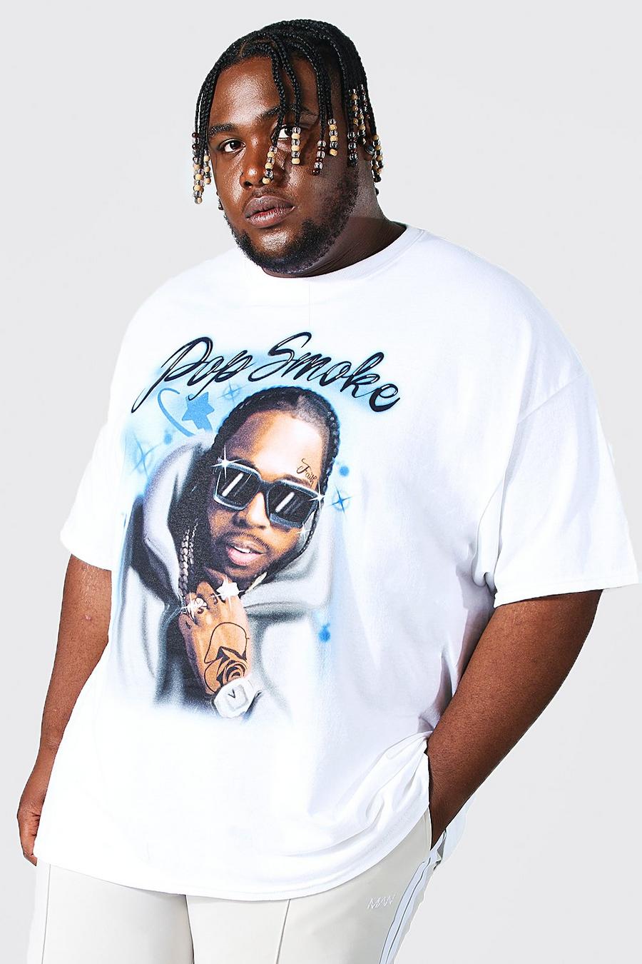 T-shirt Plus Size ufficiale tributo a Pop Smoke, White image number 1