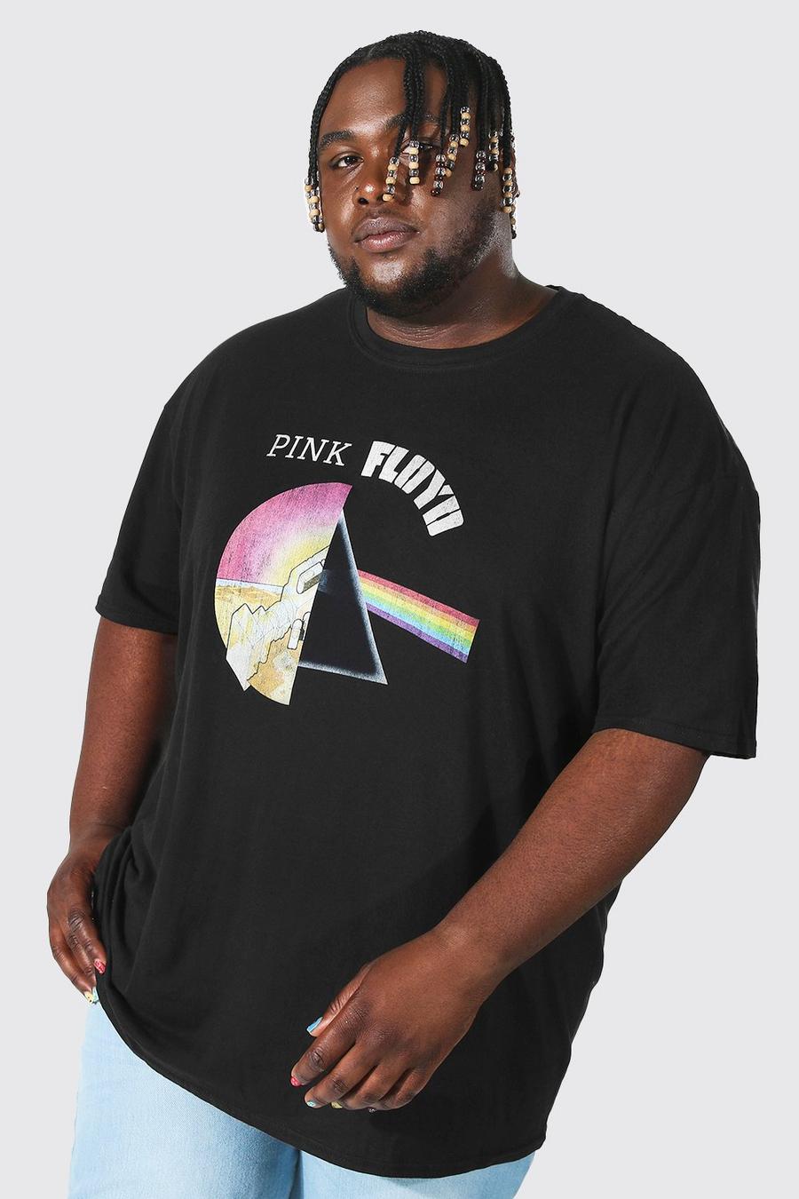 T-Shirt mit lizenziertem Pink Floyd-Print, gespleißtes Design, Plus Size, Schwarz noir image number 1