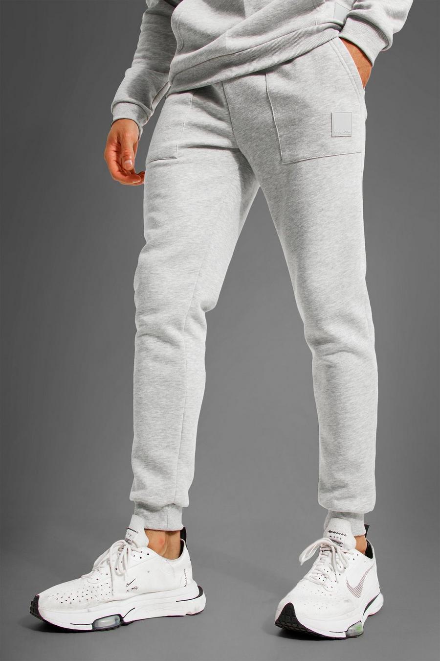 Pantaloni tuta Man Active Gym con tasche, Grey marl grigio