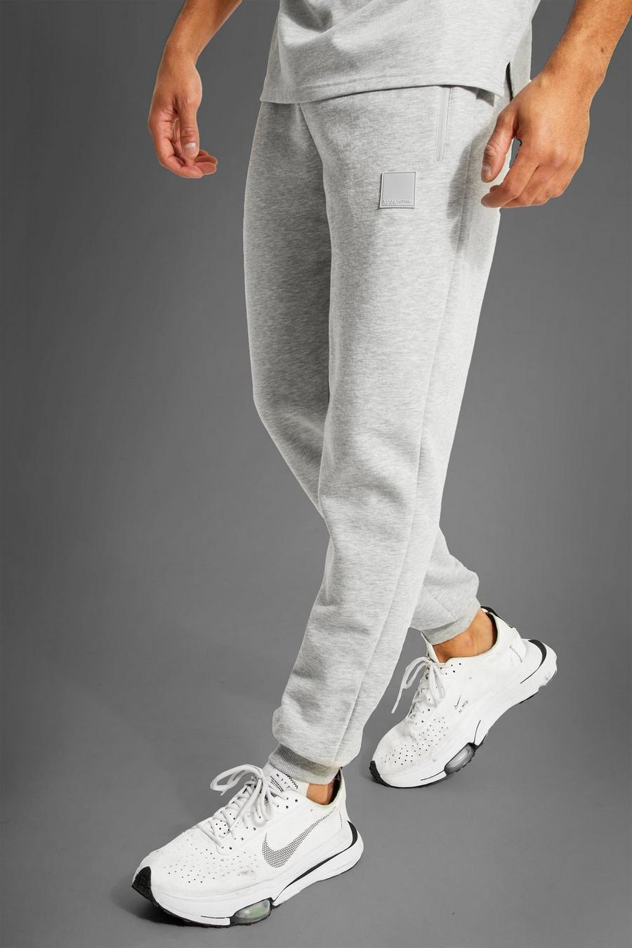 Grey marl grå MAN Active Joggers med ledig passform image number 1