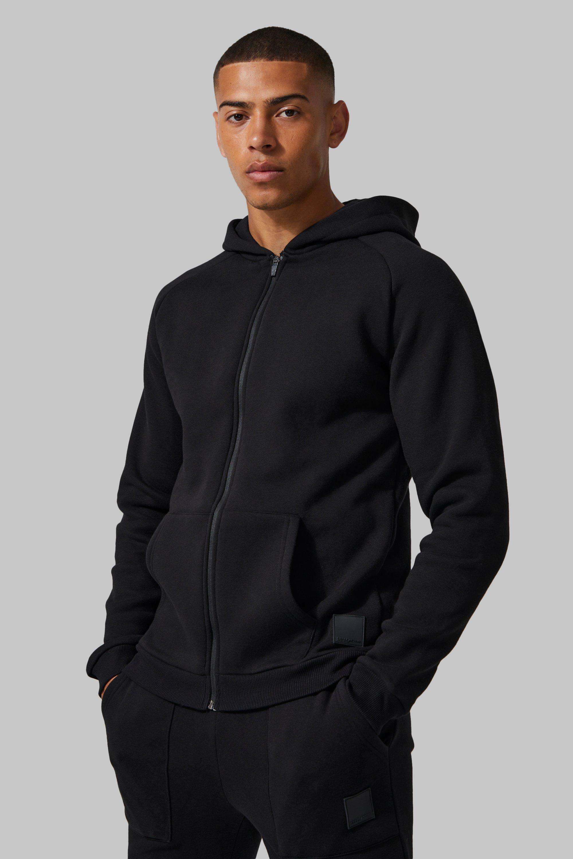 Man Active Gym Zip Through Hoodie Tracksuit