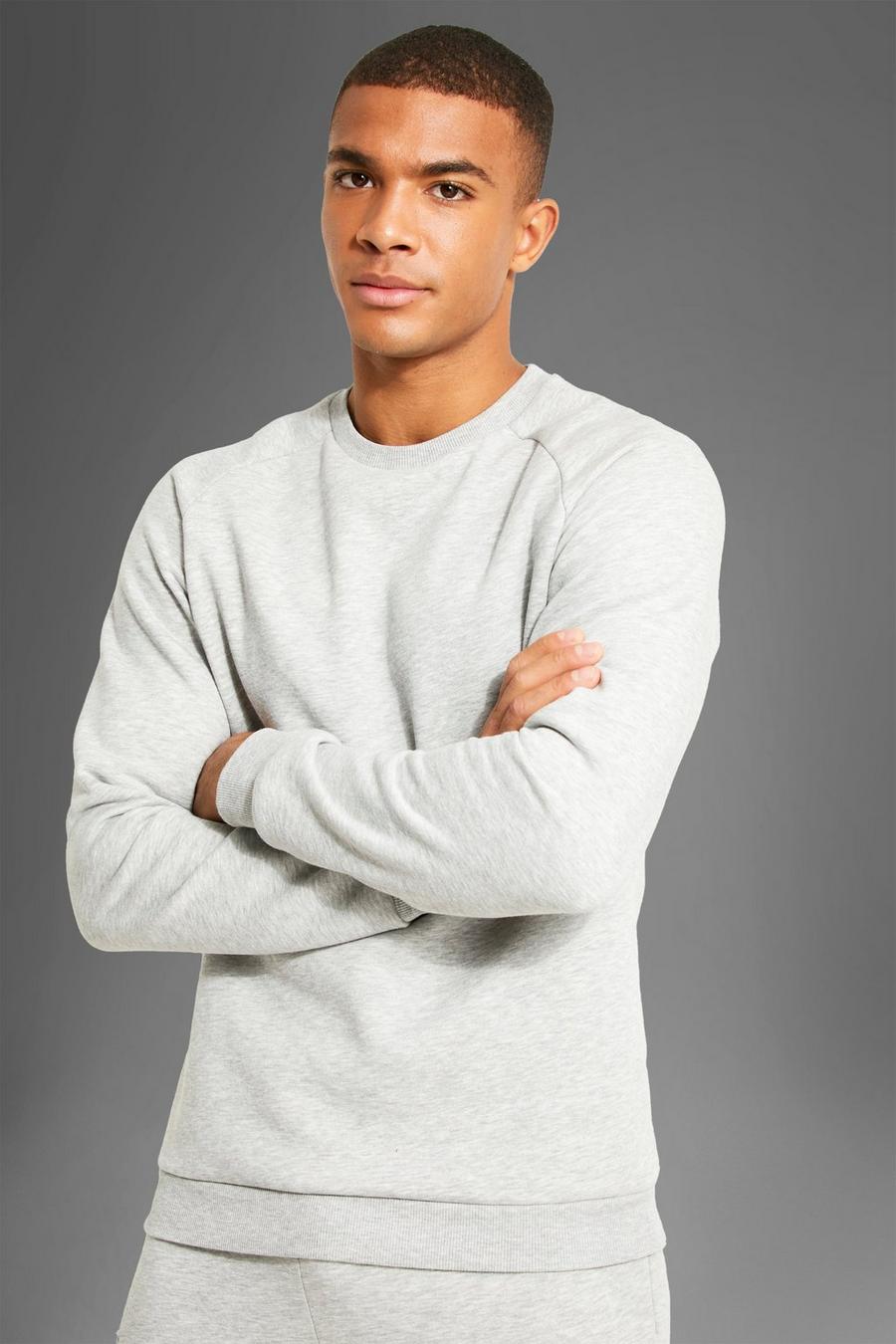 Man Active Raglan Sweatshirt, Grey marl image number 1