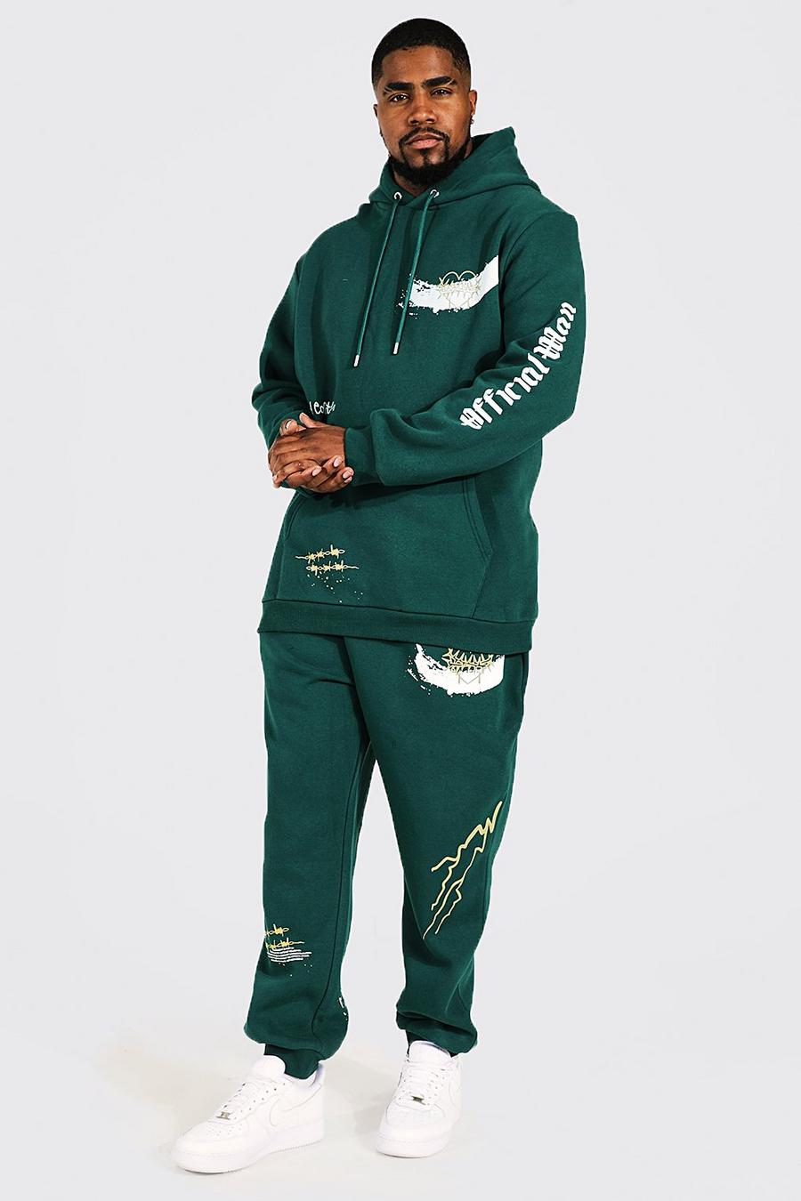 Green Plus Limited Graffiti Hooded Tracksuit image number 1