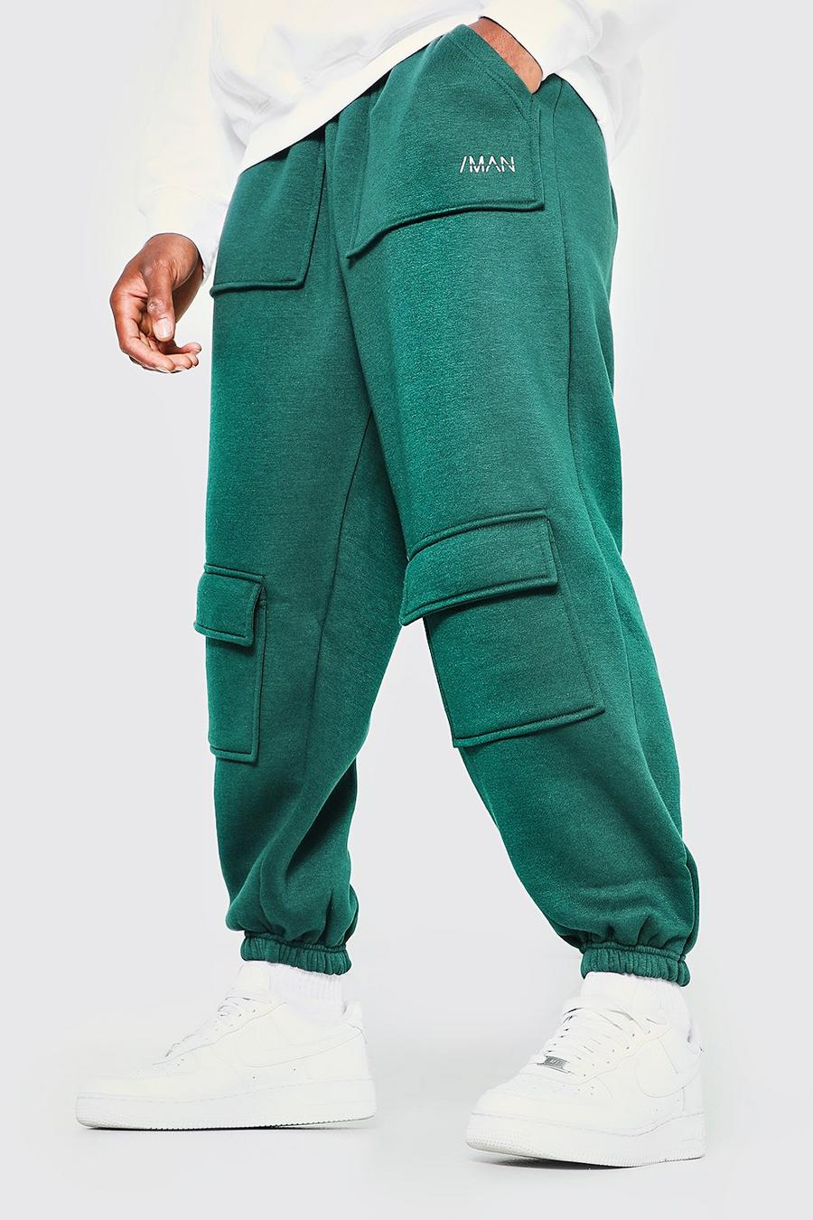 Pantaloni tuta oversize Original Man con tasche Utility, Green verde image number 1