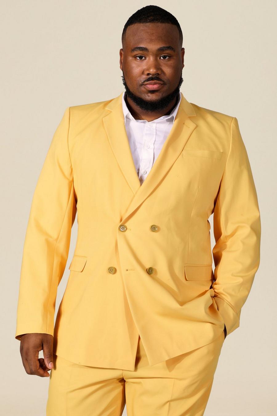 Grande taille - Blazer droit coupe skinny , Mustard yellow image number 1