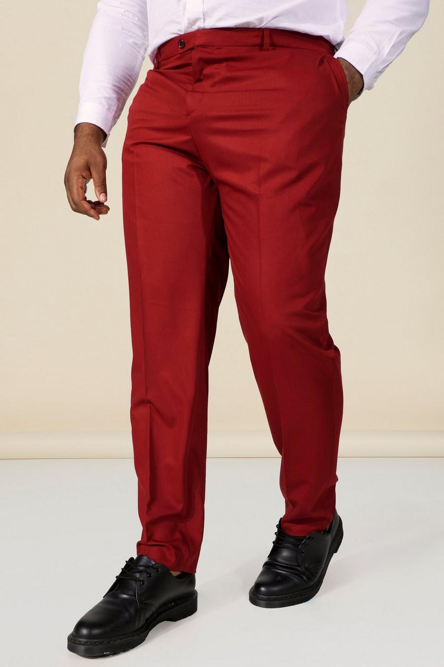 Dark red röd Plus - Kostymbyxor i skinny fit image number 1