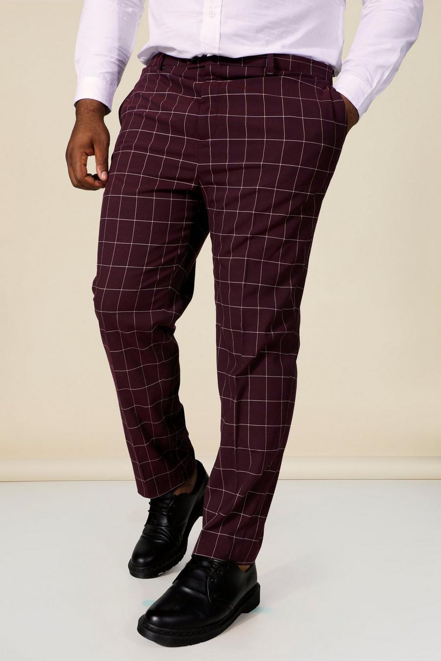 Burgundy Plus Super Skinny Suit Trouser image number 1