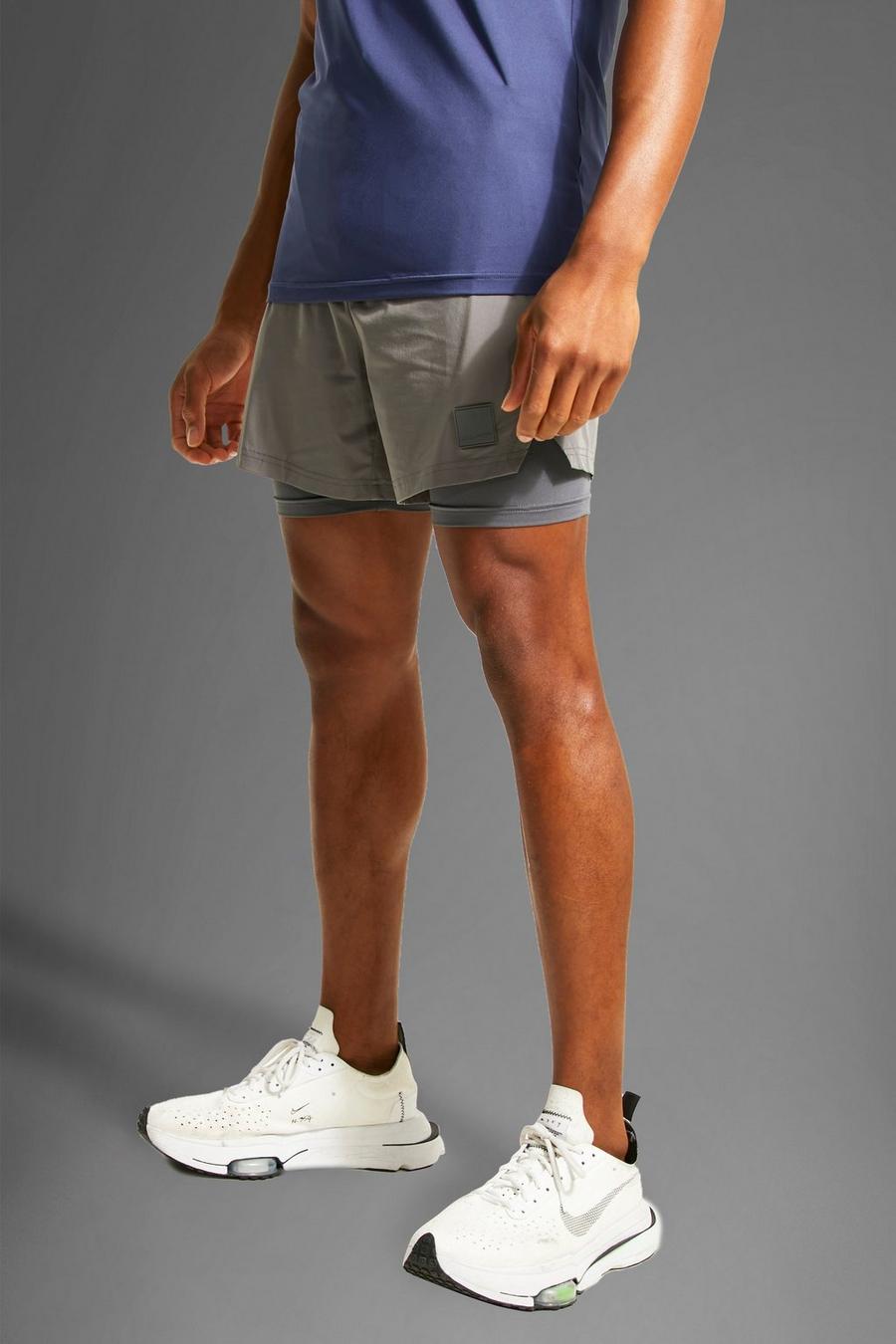 Pantaloncini Man Active per alta performance 2 in 1, Charcoal gris image number 1