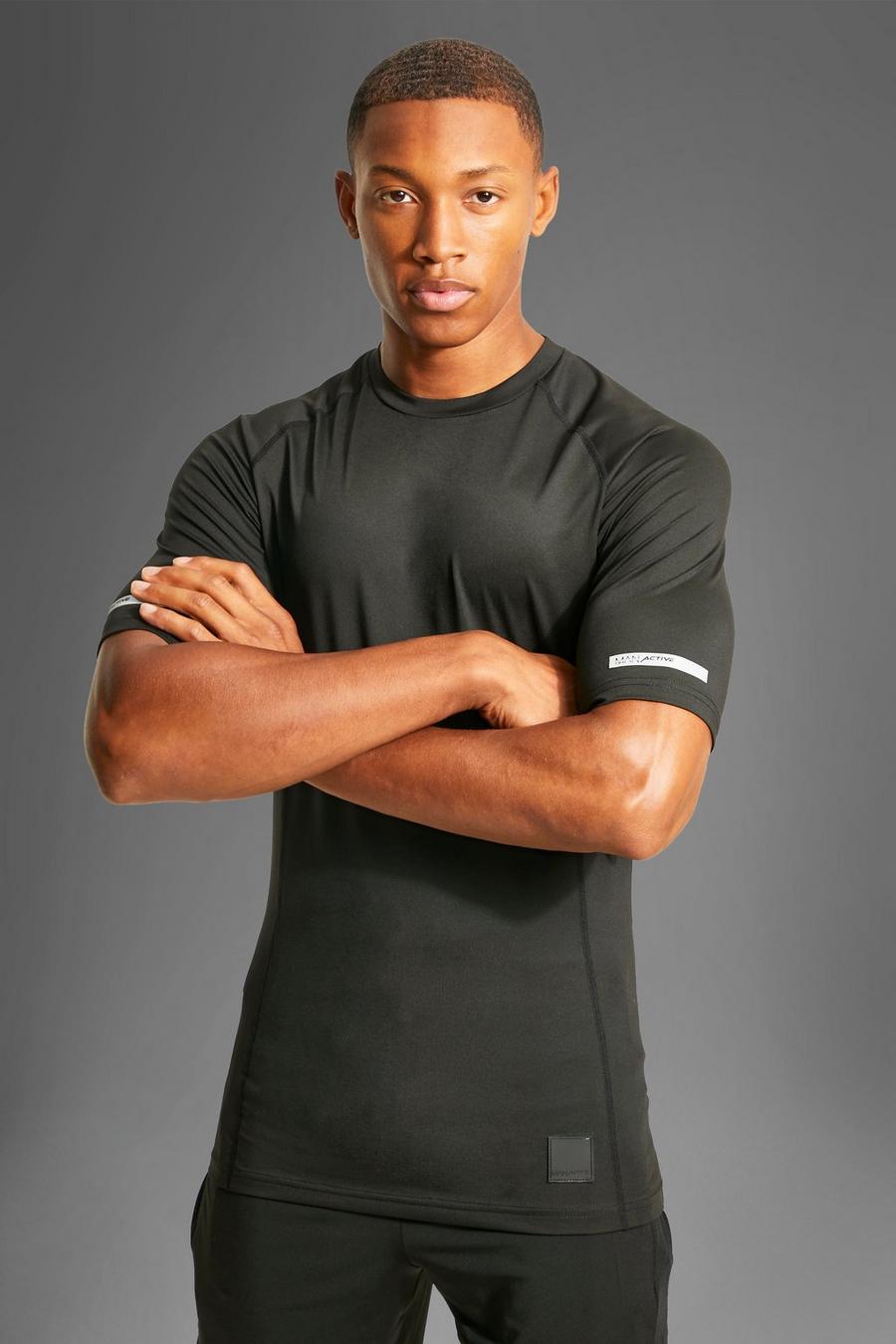 Black Active Gym Performance Compression T-Shirt image number 1