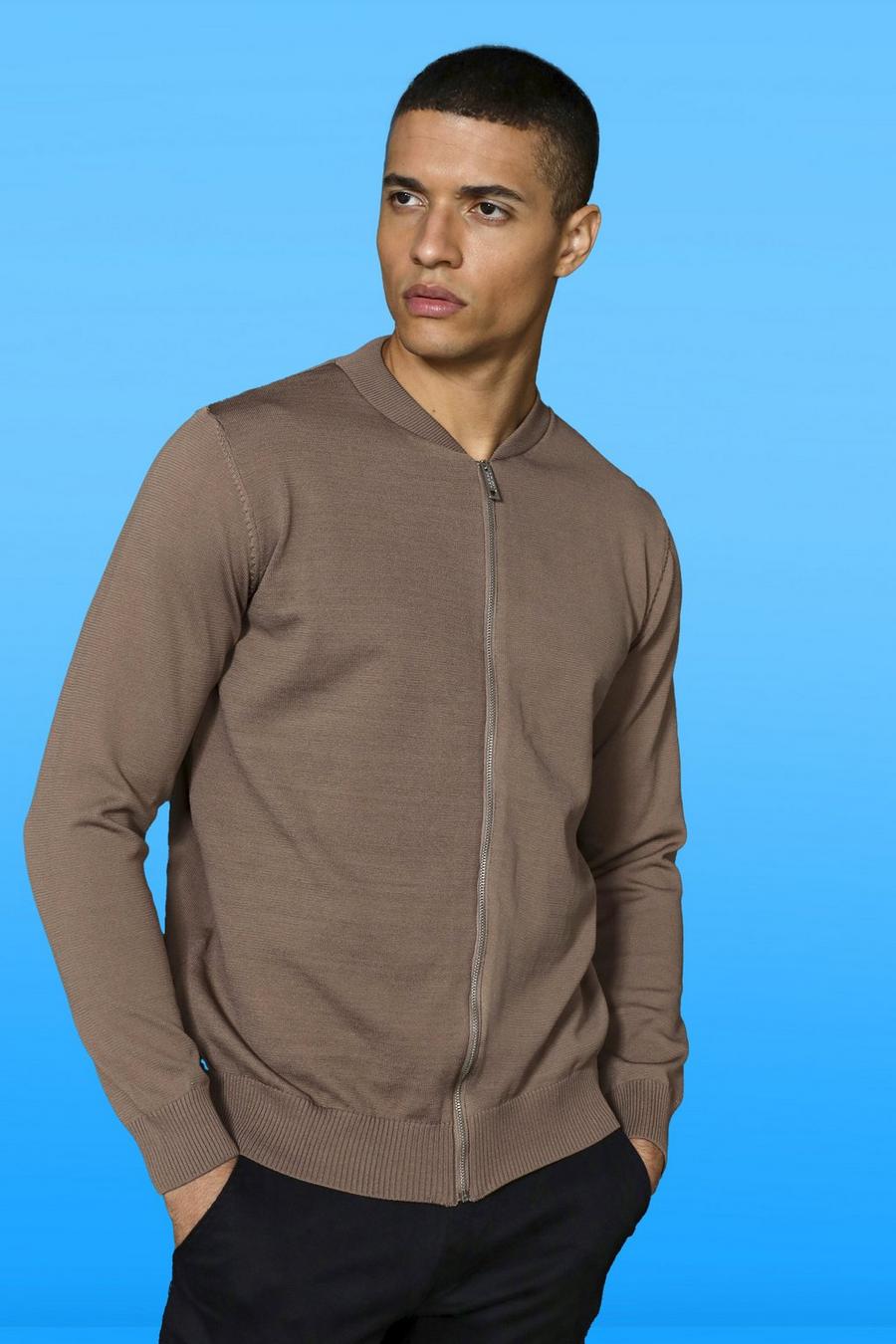 Bomber Smart in maglia, Taupe beige image number 1