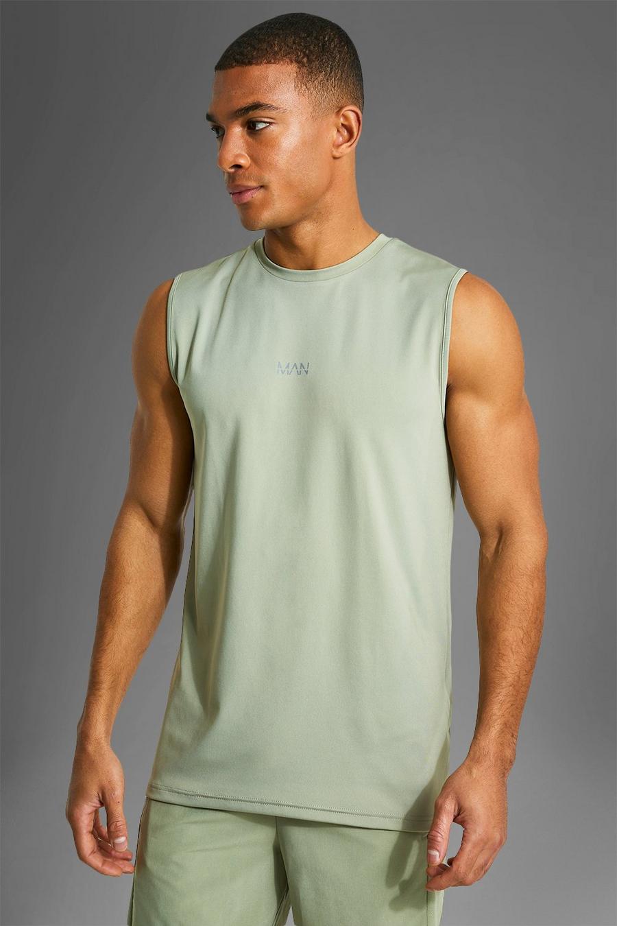 Olive Man Active Performance Tank Top image number 1