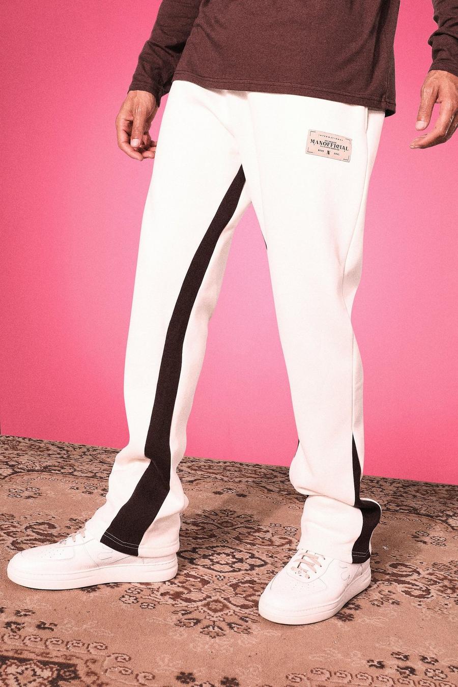Pantaloni tuta Tall con gherone ed etichetta intessuta, Écru image number 1