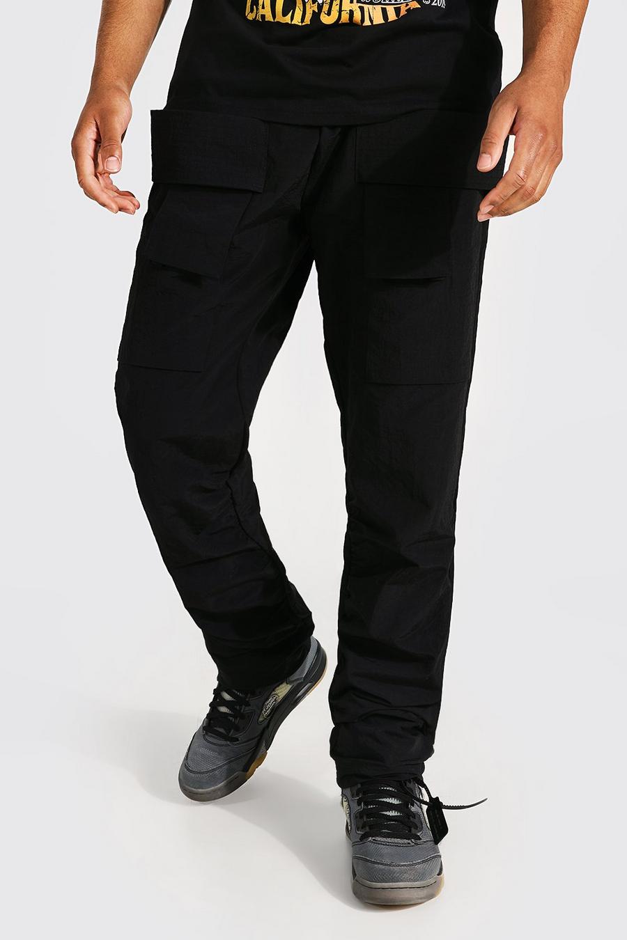 Tall schmale Hose mit Taschen-Detail, Black noir image number 1
