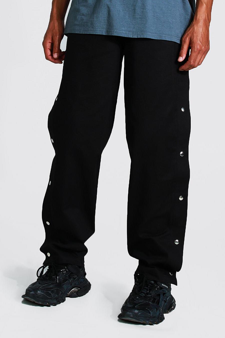 Tall - Pantalon droit avec boutons pression , Black noir image number 1