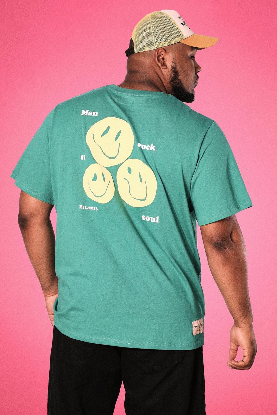Plus Size Official Man T-Shirt mit Print, Green grün image number 1