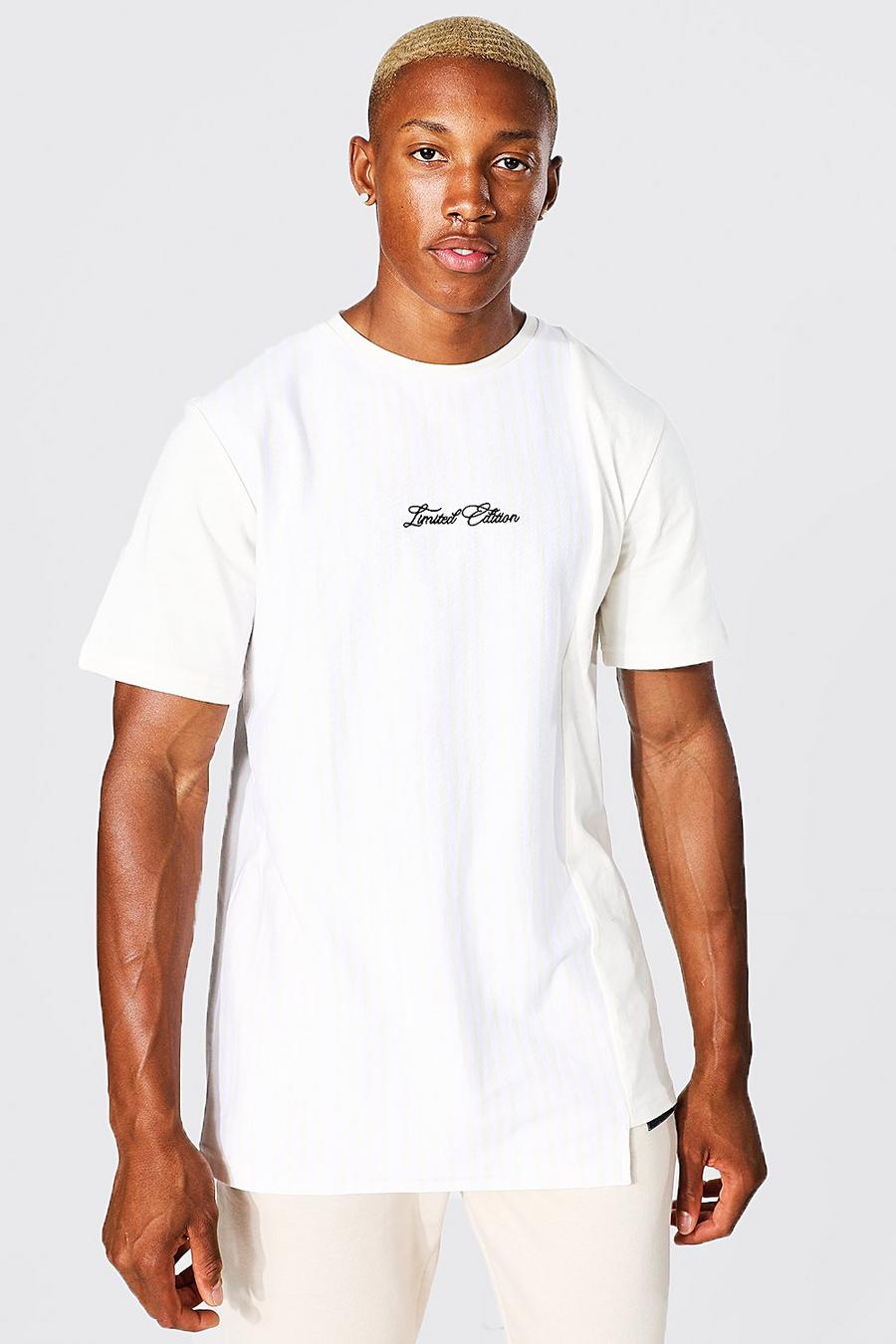 Limited Edition T-Shirt mit Kontrast-Streifen, Ecru white image number 1