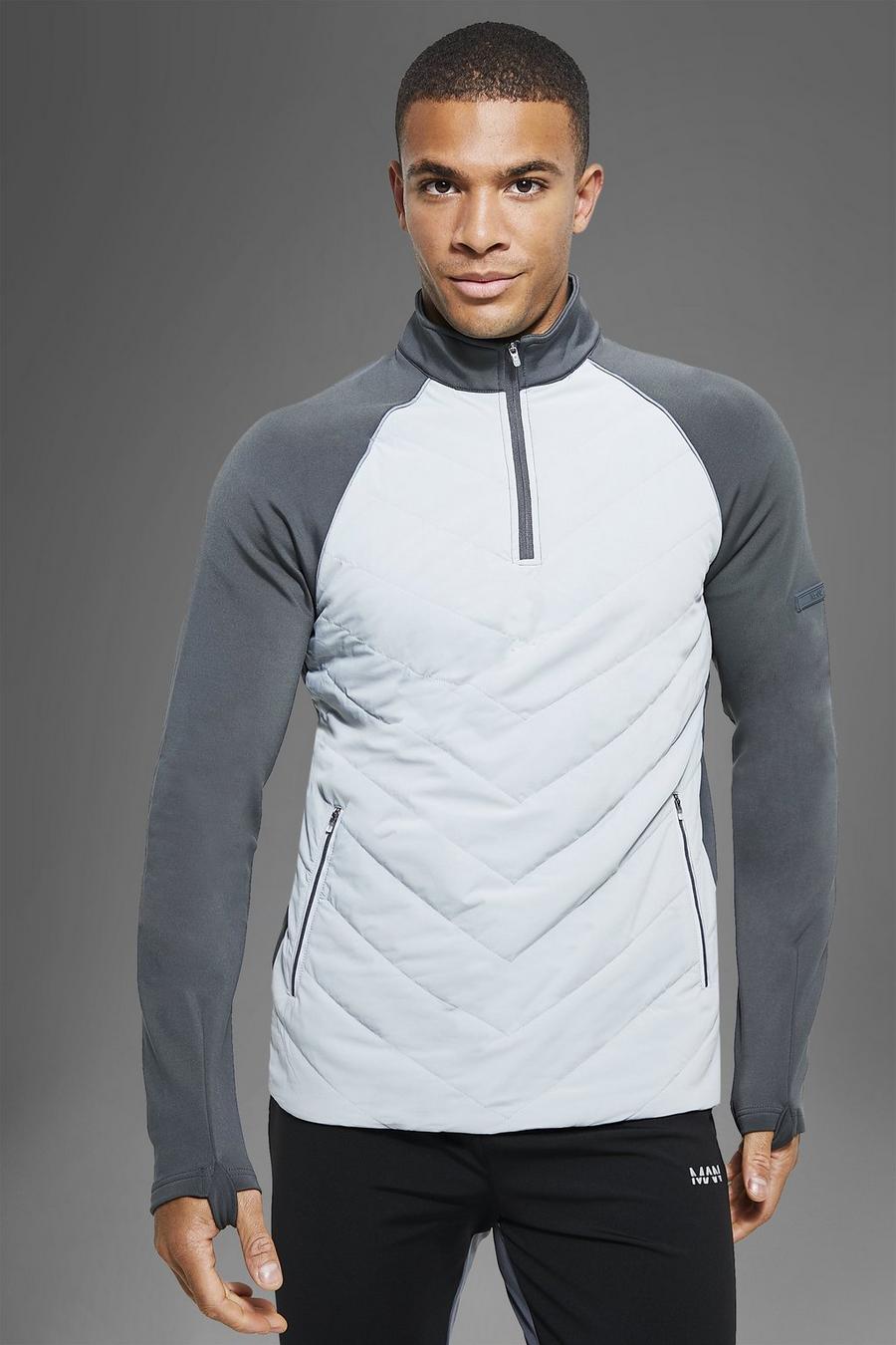 Charcoal Man Active Gym Performance Quilted ¼ Zip image number 1