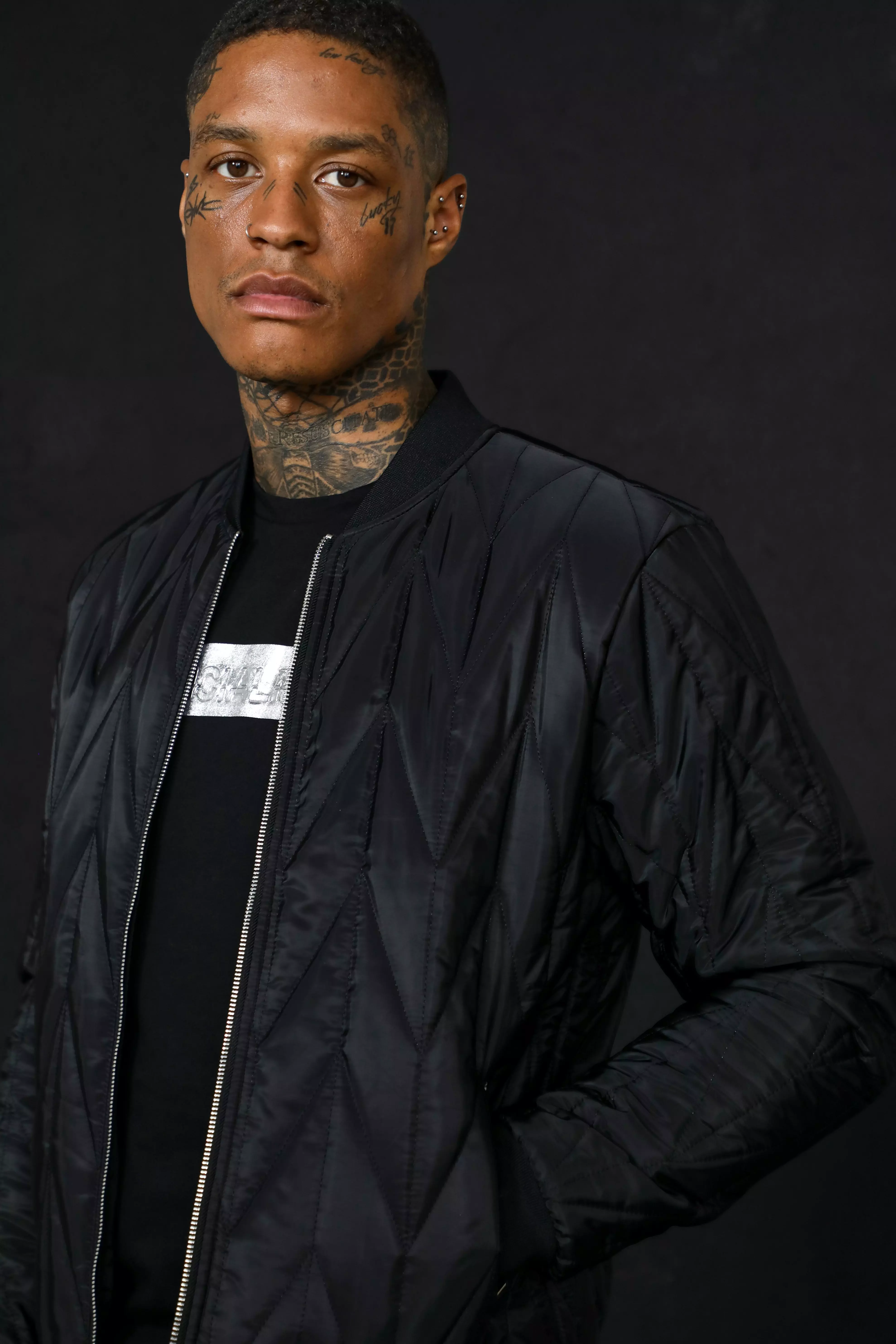 Black smart shop bomber jacket