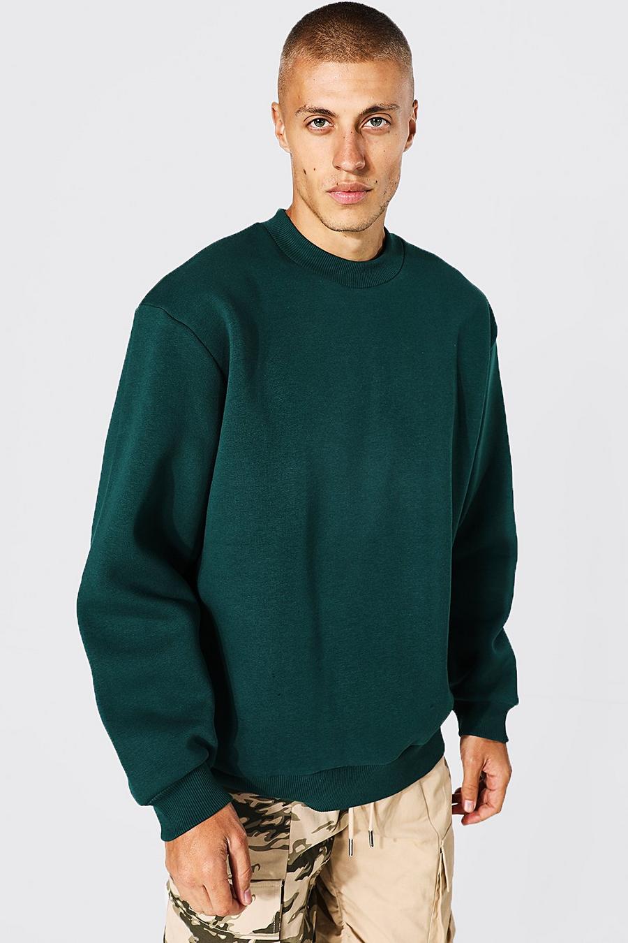 Green grön Oversize sweatshirt med hög halsmudd image number 1