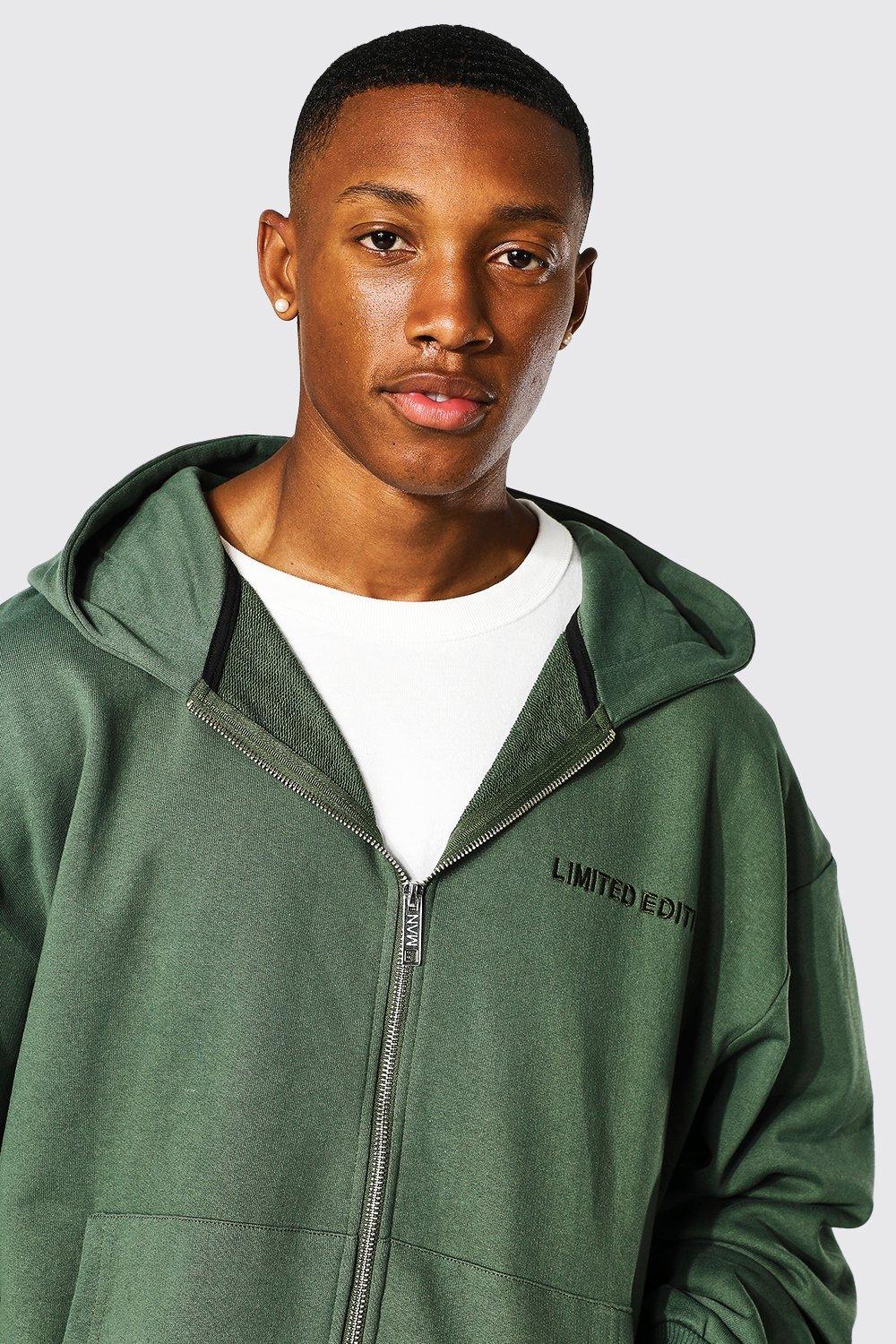 Heavyweight Loopback Zip Through Hoodie boohoo IE