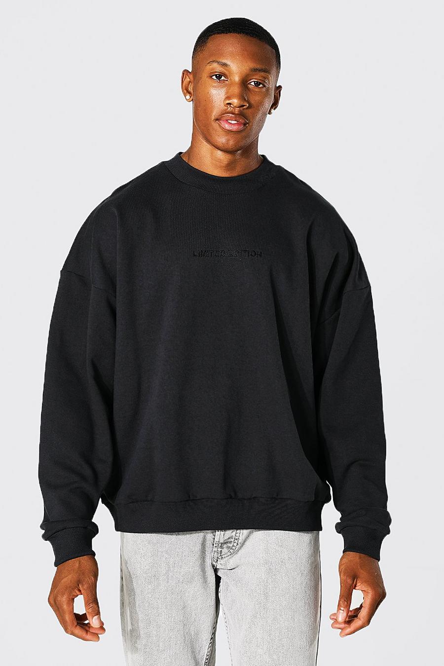 Charcoal grå Heavyweight Loopback Extended Neck Sweatshirt image number 1