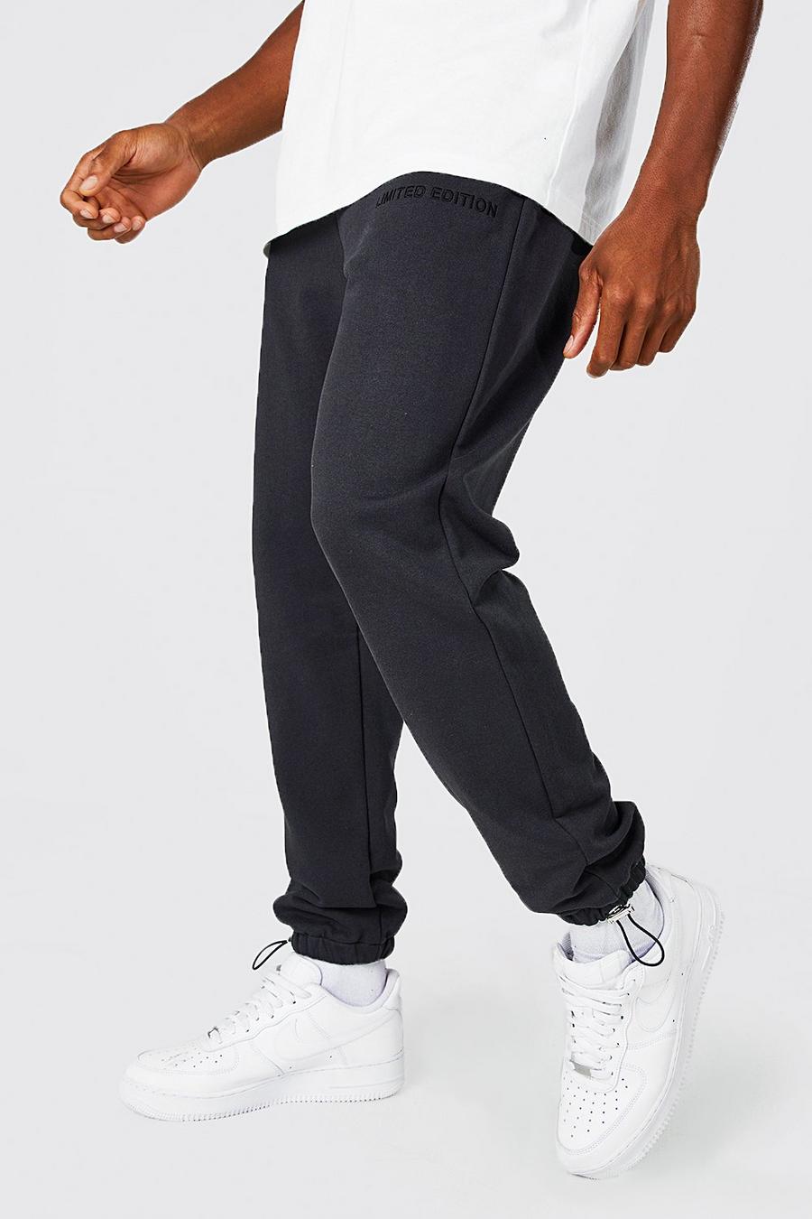 Pantalón deportivo ajustado de tela rizo gruesa, Charcoal grigio image number 1