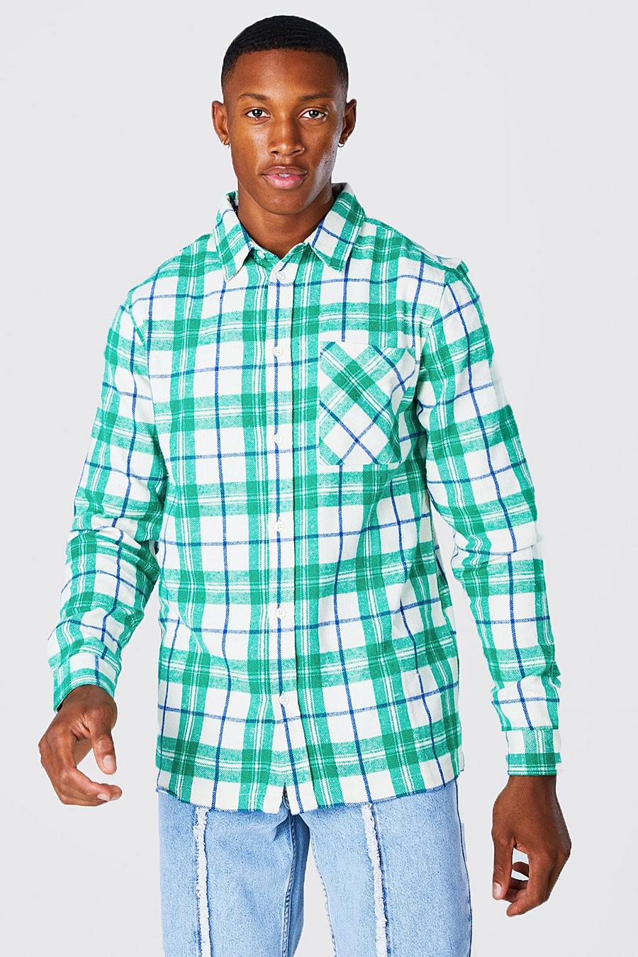Chemise droite à carreaux, Green image number 1