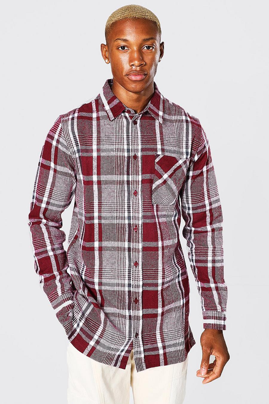 Red Longline Check Shirt image number 1