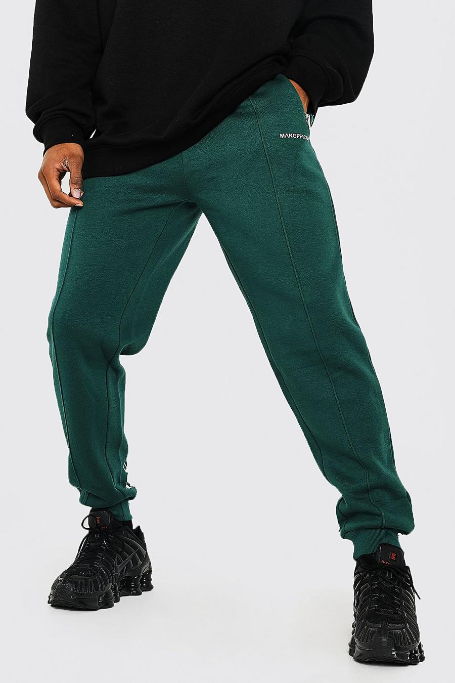 Forest green Man Official Pintuck Detail Back Print Jogger image number 1