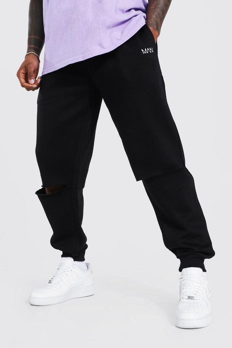 Pantaloni tuta Original Man con strappi sul ginocchio, Black image number 1