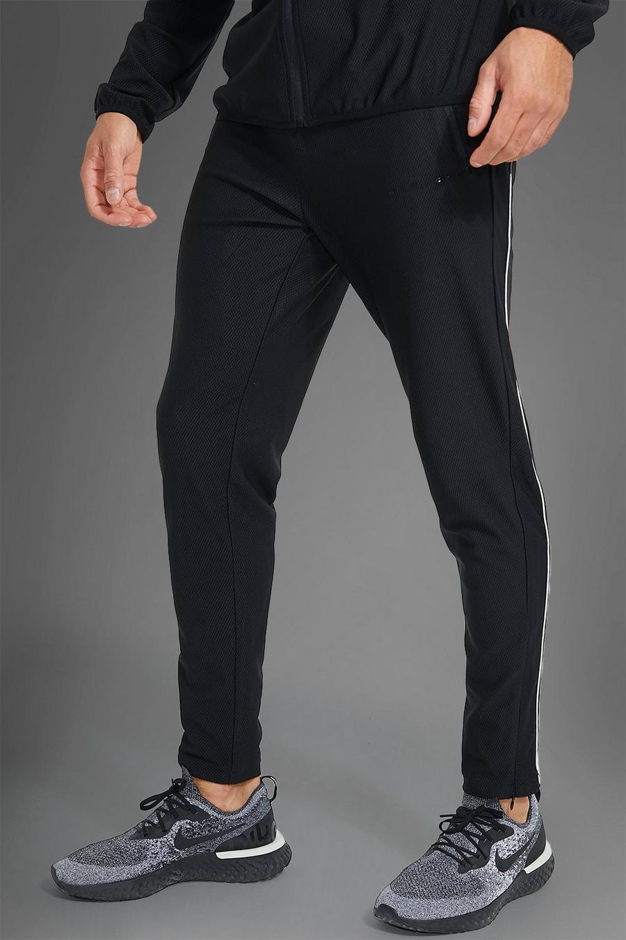 Pantaloni tuta Man Active Gym con cordoncino riflettente, Black negro